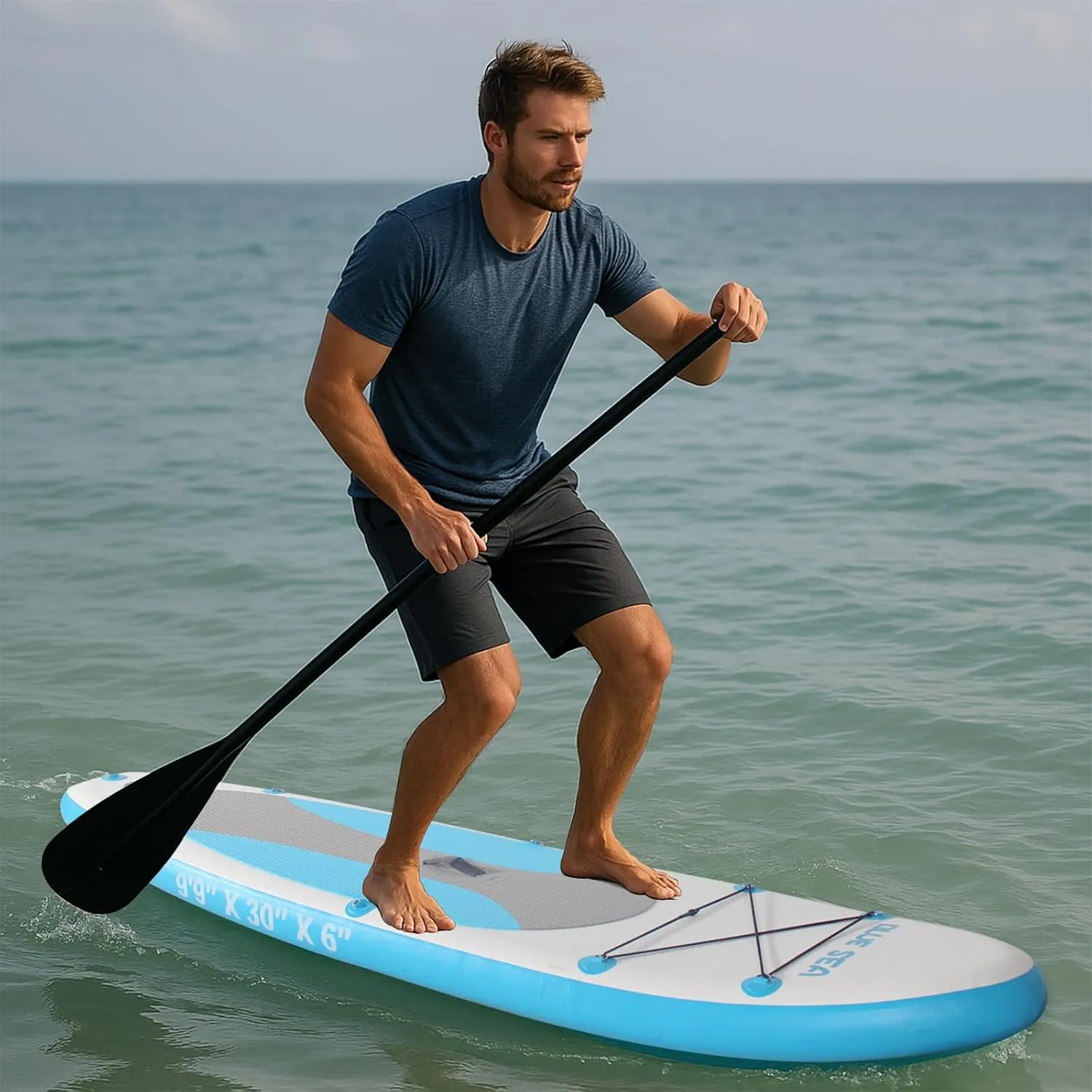 10' 11' Inflatable Stand up Paddle Board, Extra Wide SUP, with Premium Accessories, Hand Pump, Backpack, Unisex Adult, for Yoga Fishing Paddling