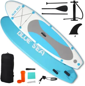 10' 11' Inflatable Stand up Paddle Board, Extra Wide SUP, with Premium Accessories, Hand Pump, Backpack, Unisex Adult, for Yoga Fishing Paddling