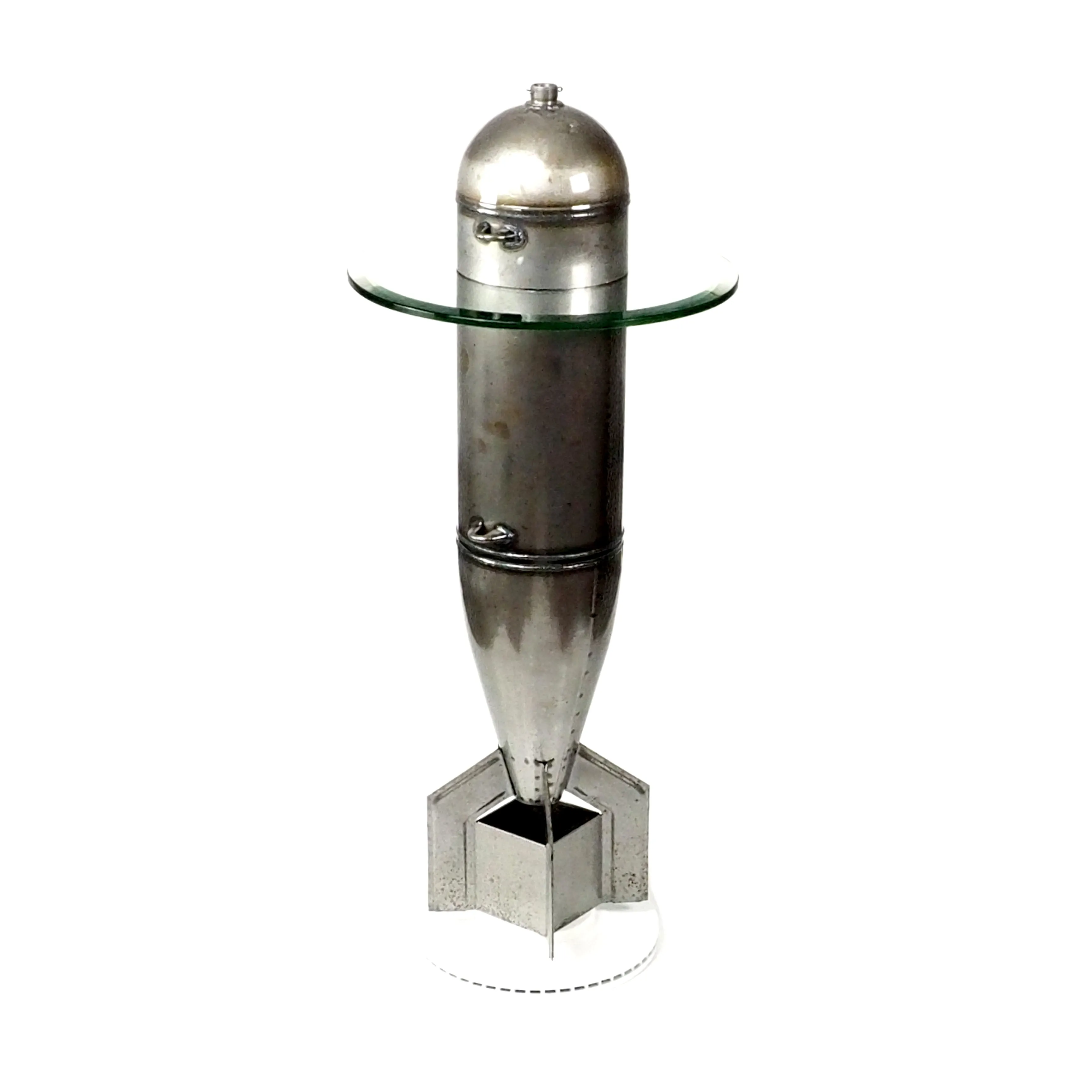 1960's MK-15 Mod 4 USA Navy Military Raw Practice Bomb Martini Side Office Table