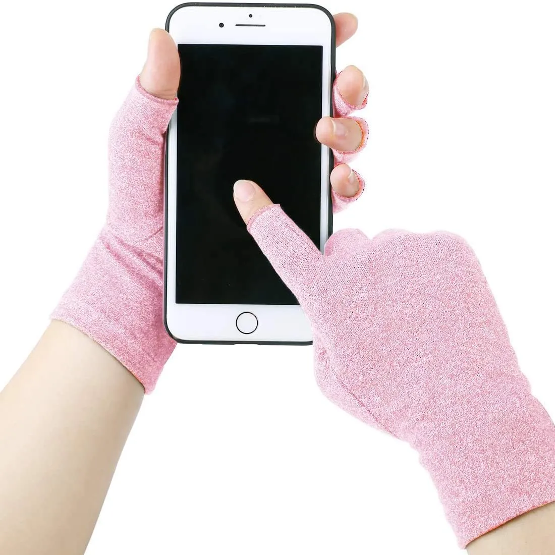 2 Pairs Arthritis Gloves for Women & Men - Compression Gloves for Arthritis Pain Relief - Rheumatoid & Osteoarthritis, for Typing and Daily Work. M Pink 2