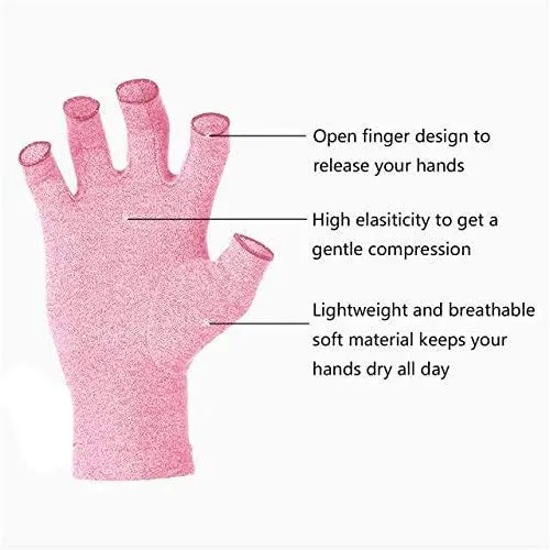 2 Pairs Arthritis Gloves for Women & Men - Compression Gloves for Arthritis Pain Relief - Rheumatoid & Osteoarthritis, for Typing and Daily Work. M Pink 2