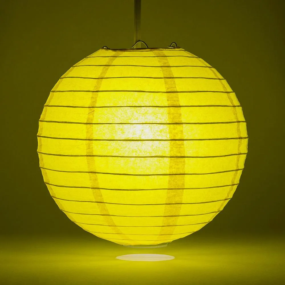30 Inch Yellow Jumbo Parallel Ribbing Round Paper Lantern (Value Packs)