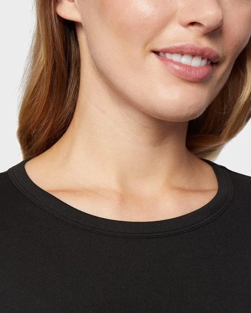 32 Degrees Women's Lightweight Baselayer Crew Top | Long Sleeve | Form Fitting | 4-Way Stretch | Thermal