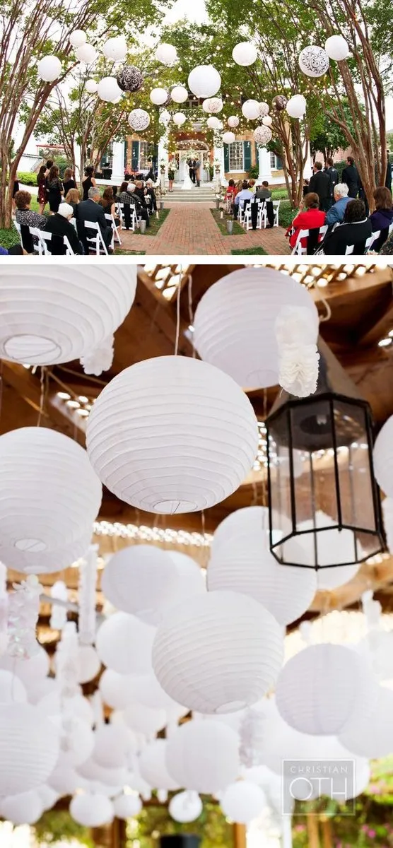 36 Inch White Parallel Ribbing Jumbo Paper Lantern