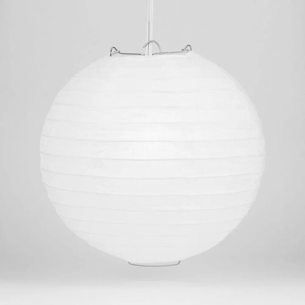 36 Inch White Parallel Ribbing Jumbo Paper Lantern