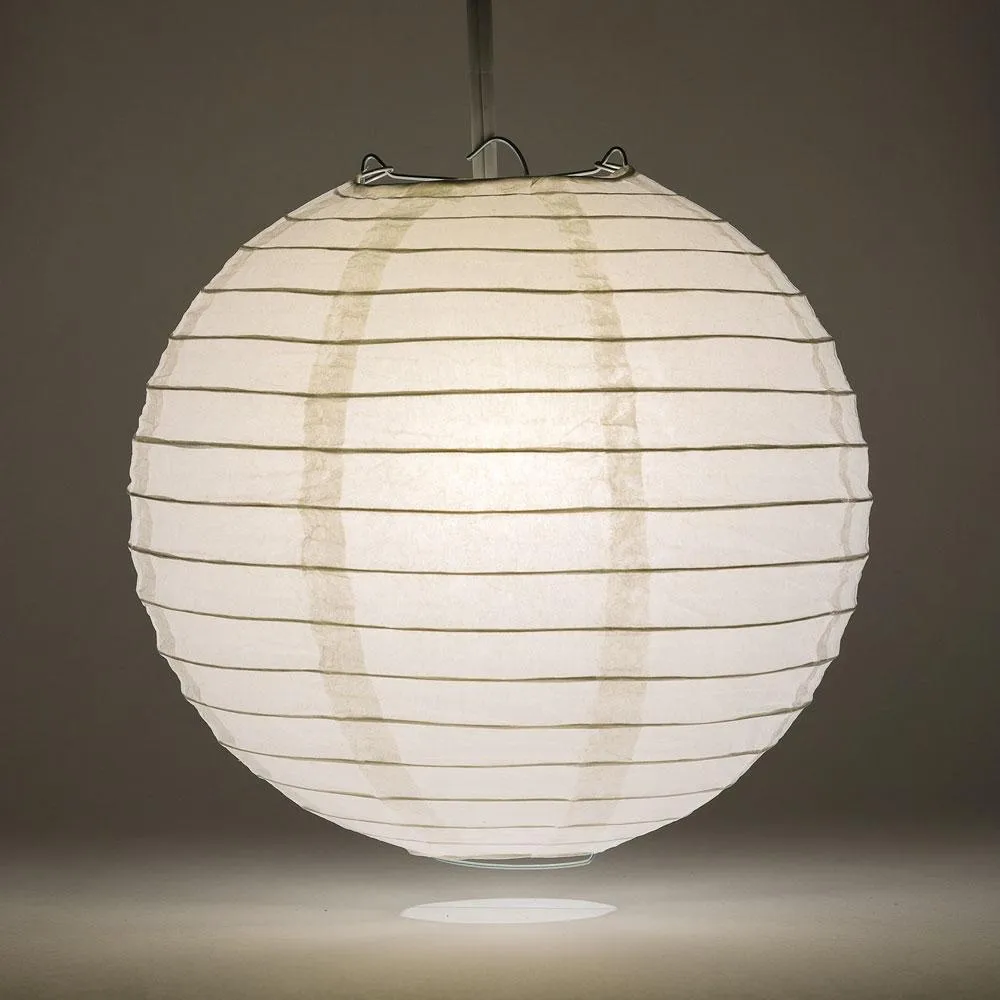 36 Inch White Parallel Ribbing Jumbo Paper Lantern
