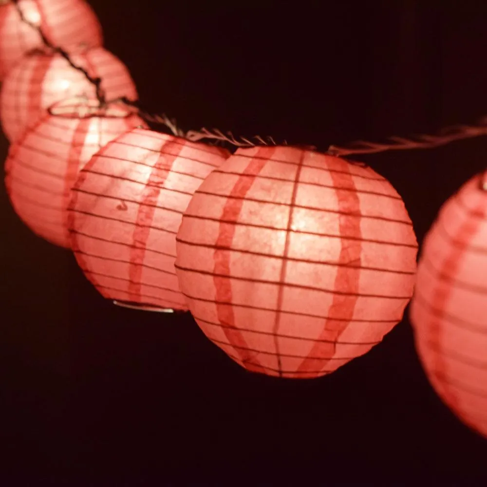 4" Fuchsia / Hot Pink Round Paper Lantern, Even Ribbing, Hanging Decoration (10 PACK) (String Light Sold Separately)