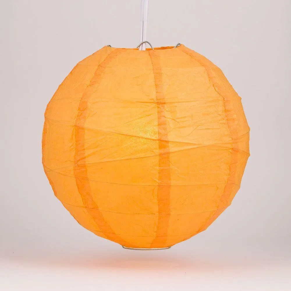 5-Pack 16 Inch Orange Free-Style Ribbing Round Paper Lantern