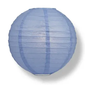 6" Serenity Blue Round Paper Lantern, Even Ribbing, Hanging Decoration