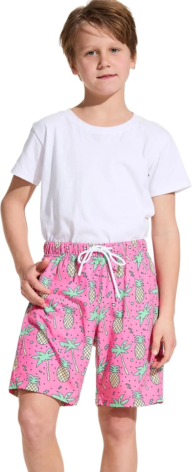 Boys Swim Trunks Toddler Swim Shorts Quick Dry Comfort Bathing Suit Sun Protection Swimwear with Pockets 2-16 Years