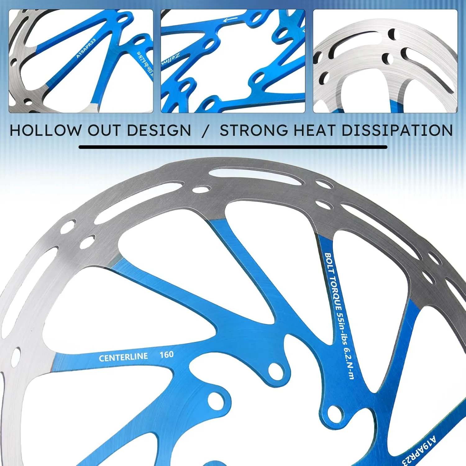 BUCKLOS Centerline 2PC Bike Brake Rotors 140mm 160mm 180mm 203mm, MTB Stainless Steel Bicycle Disc Rotors with 12 Bolts for Mountain Road Bike/Ebike/BMX