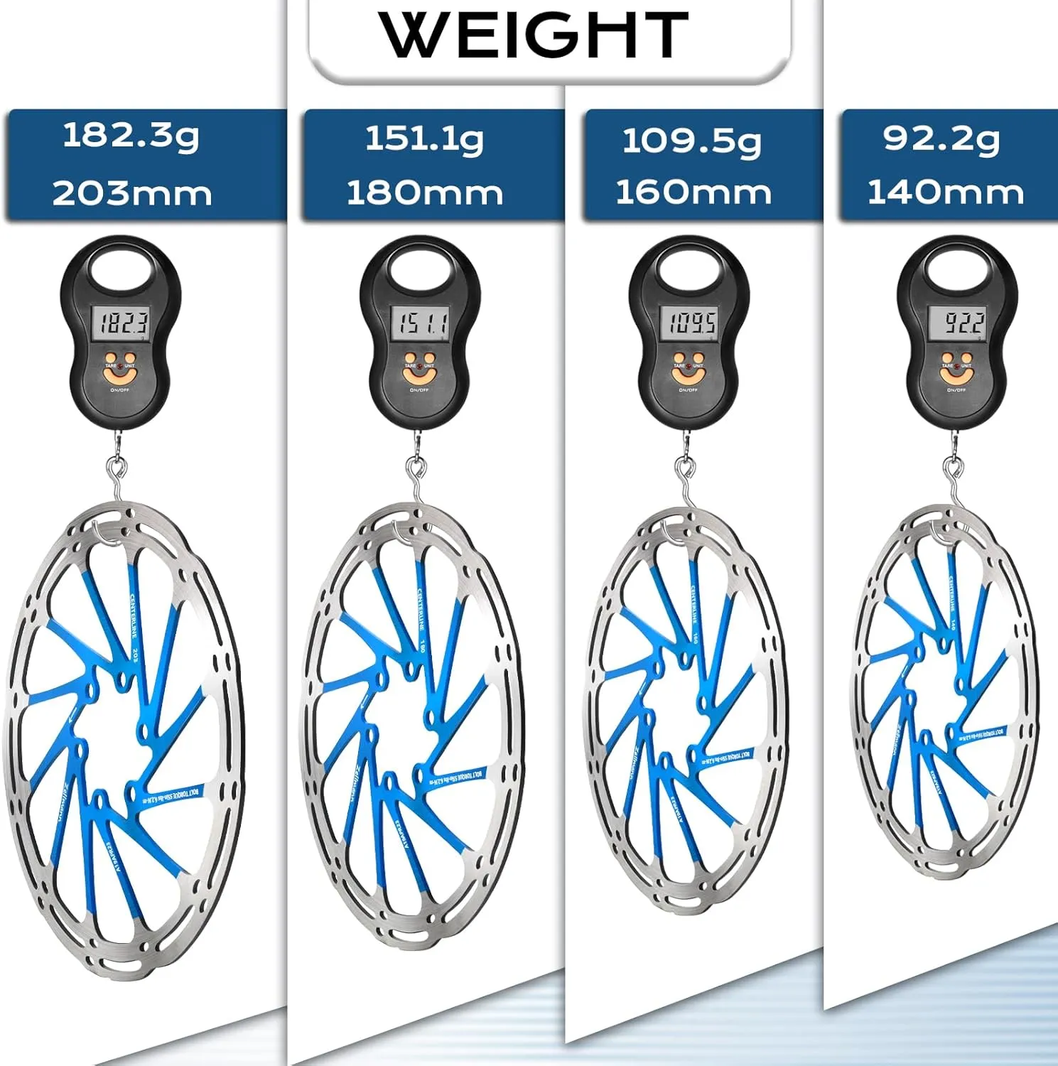BUCKLOS Centerline 2PC Bike Brake Rotors 140mm 160mm 180mm 203mm, MTB Stainless Steel Bicycle Disc Rotors with 12 Bolts for Mountain Road Bike/Ebike/BMX