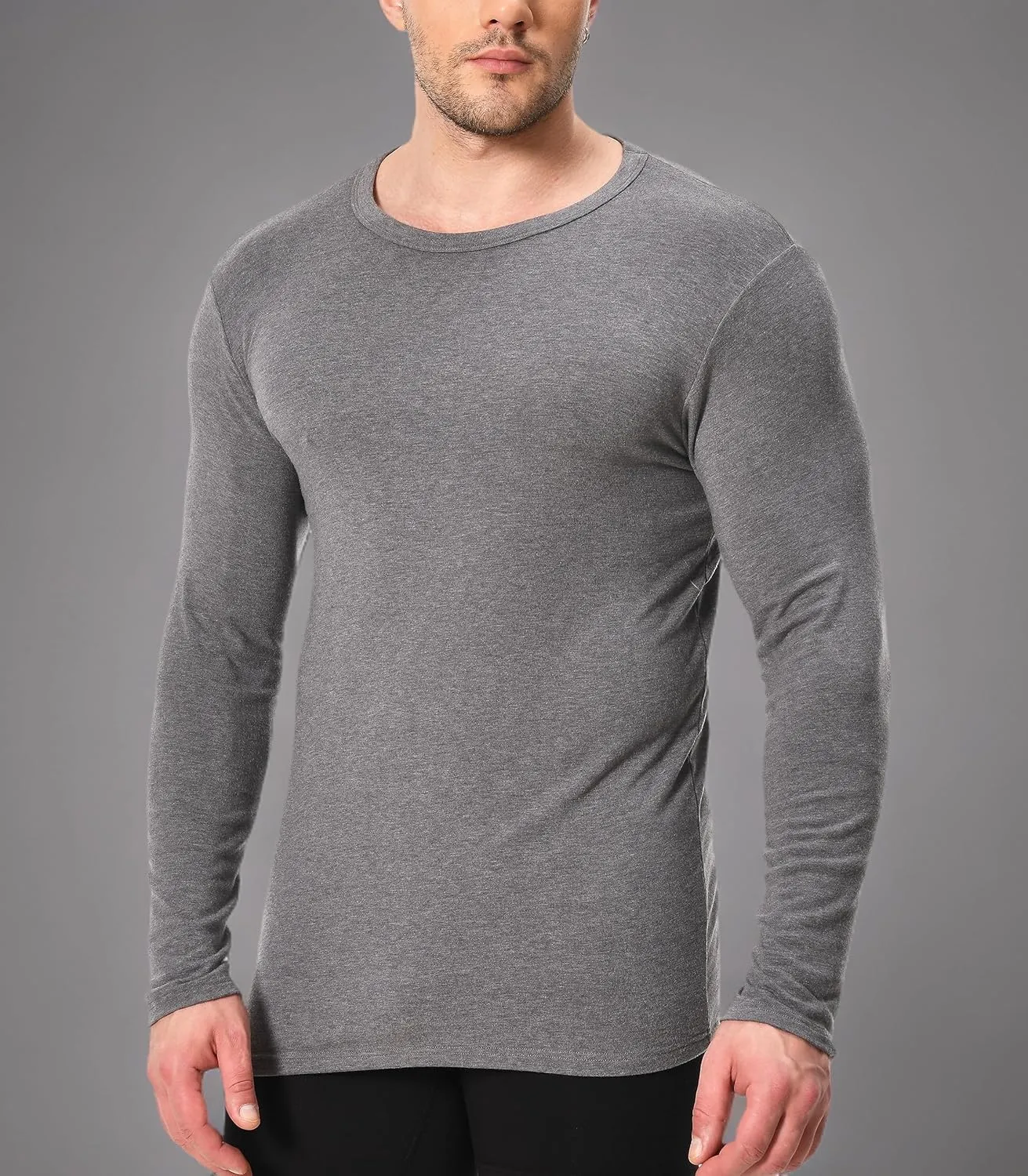 Comfneat Men's Thermal Long Sleeve Undershirts Lightweight Soft Base Layer Crew Neck