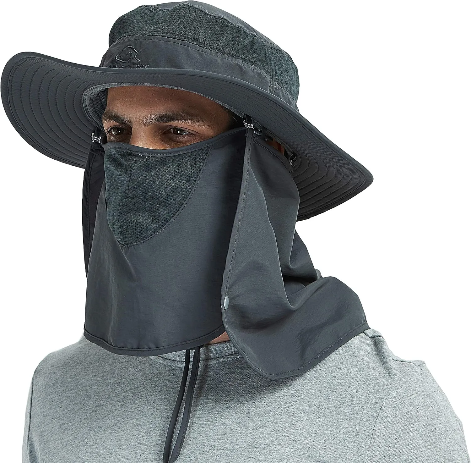 DDYOUTDOOR 07-281 Fashion Summer Outdoor Sun Protection Fishing Cap Neck Face Flap Hat Wide Brim