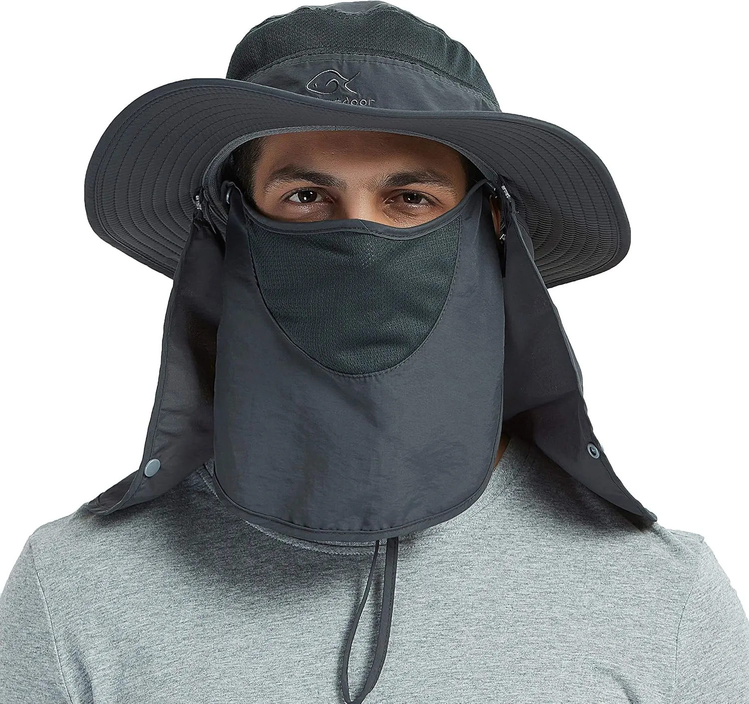 DDYOUTDOOR 07-281 Fashion Summer Outdoor Sun Protection Fishing Cap Neck Face Flap Hat Wide Brim
