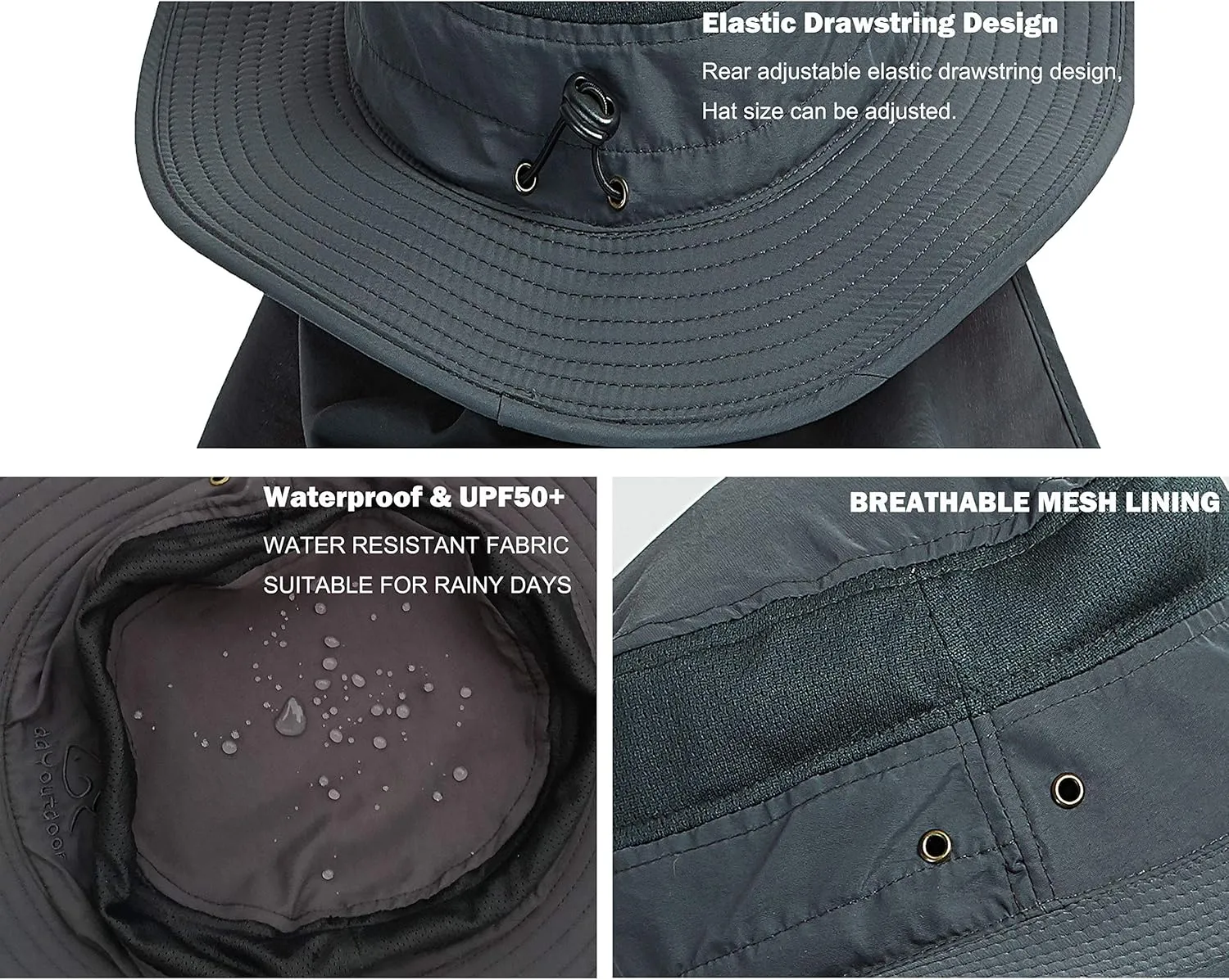DDYOUTDOOR 07-281 Fashion Summer Outdoor Sun Protection Fishing Cap Neck Face Flap Hat Wide Brim