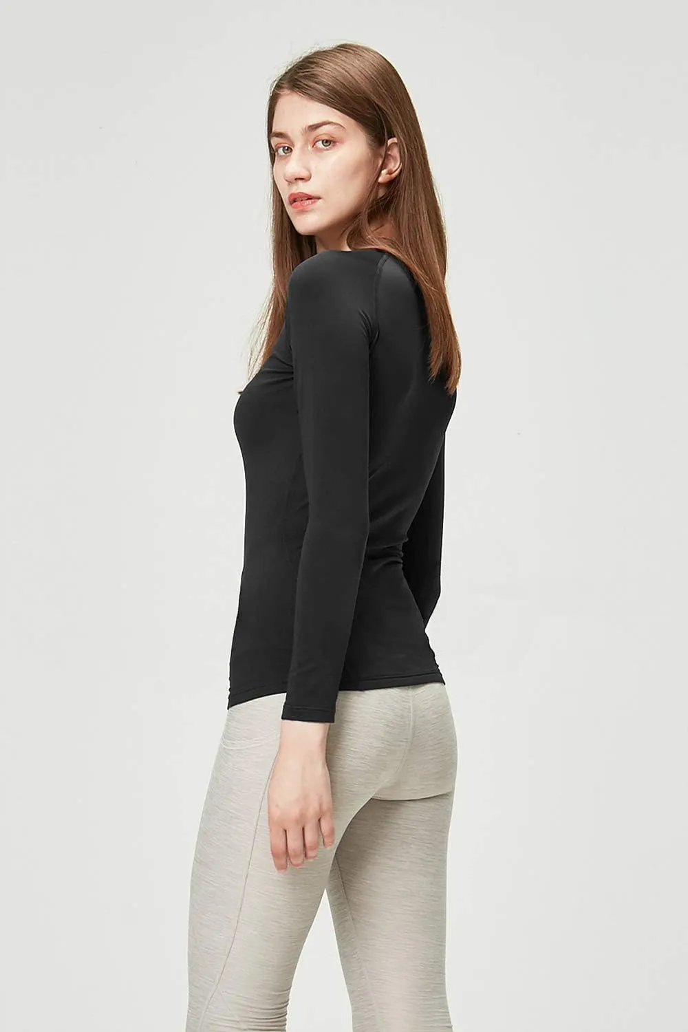 DEVOPS Women's 2 Pack Thermal Long Sleeve Shirts Compression Baselayer Tops