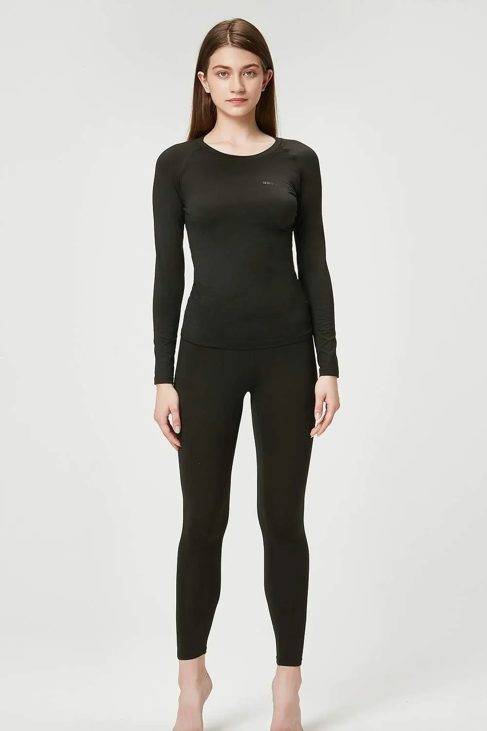DEVOPS Women's 2 Pack Thermal Long Sleeve Shirts Compression Baselayer Tops