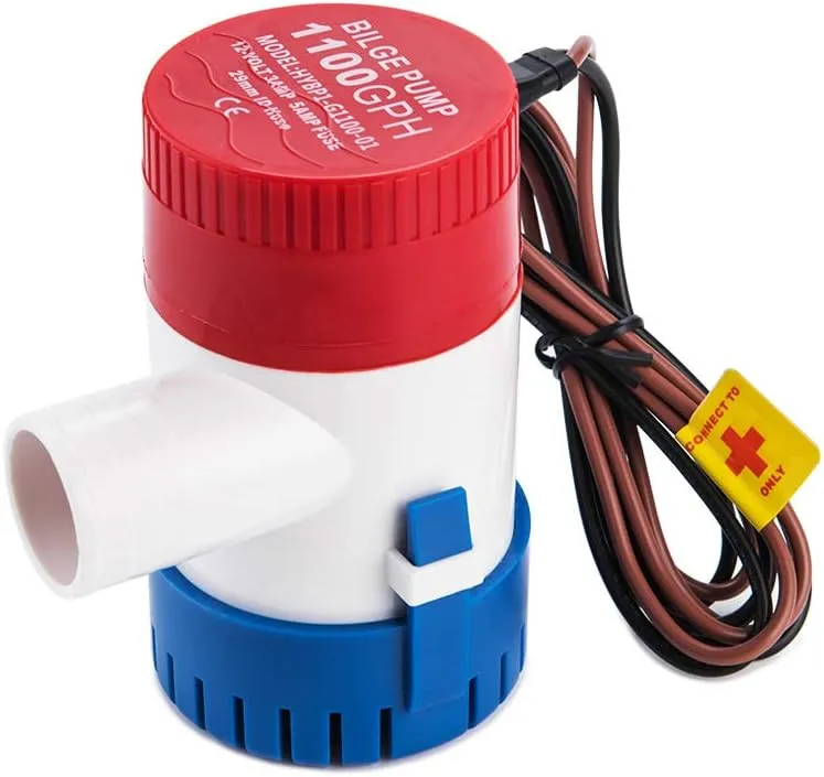 Dontmiss Submersible Boat Bilge Water Pump 12v 1100gph Non-Automatic Marine Electric Bilge Pump for Ponds, Pools, Spas Silent, Boat Caravan RV Submersible