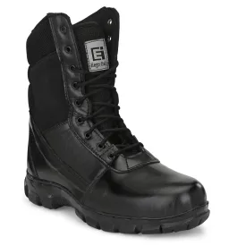 Eego Italy Genuine Leather Army Combat All Weather Hikking & Bikking Boots ARM-4-BLACK (Sale@649)