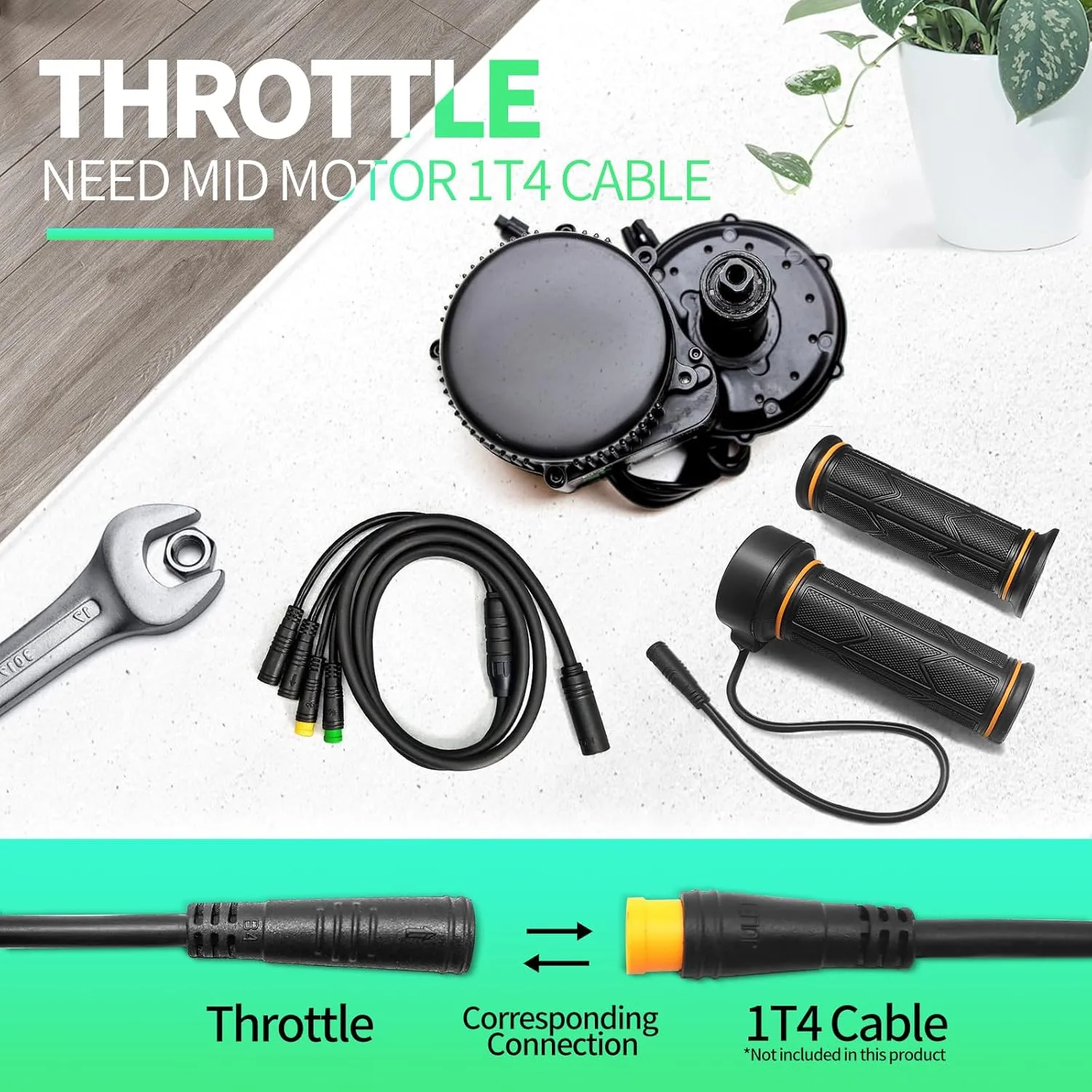 Electric Bike 20X Full Half Twist Throttle Right Handle Throttle 3PIN Female Connector for BBS01 BBS02 BBSHD Mid Motor Electric Bicycle Accelerator