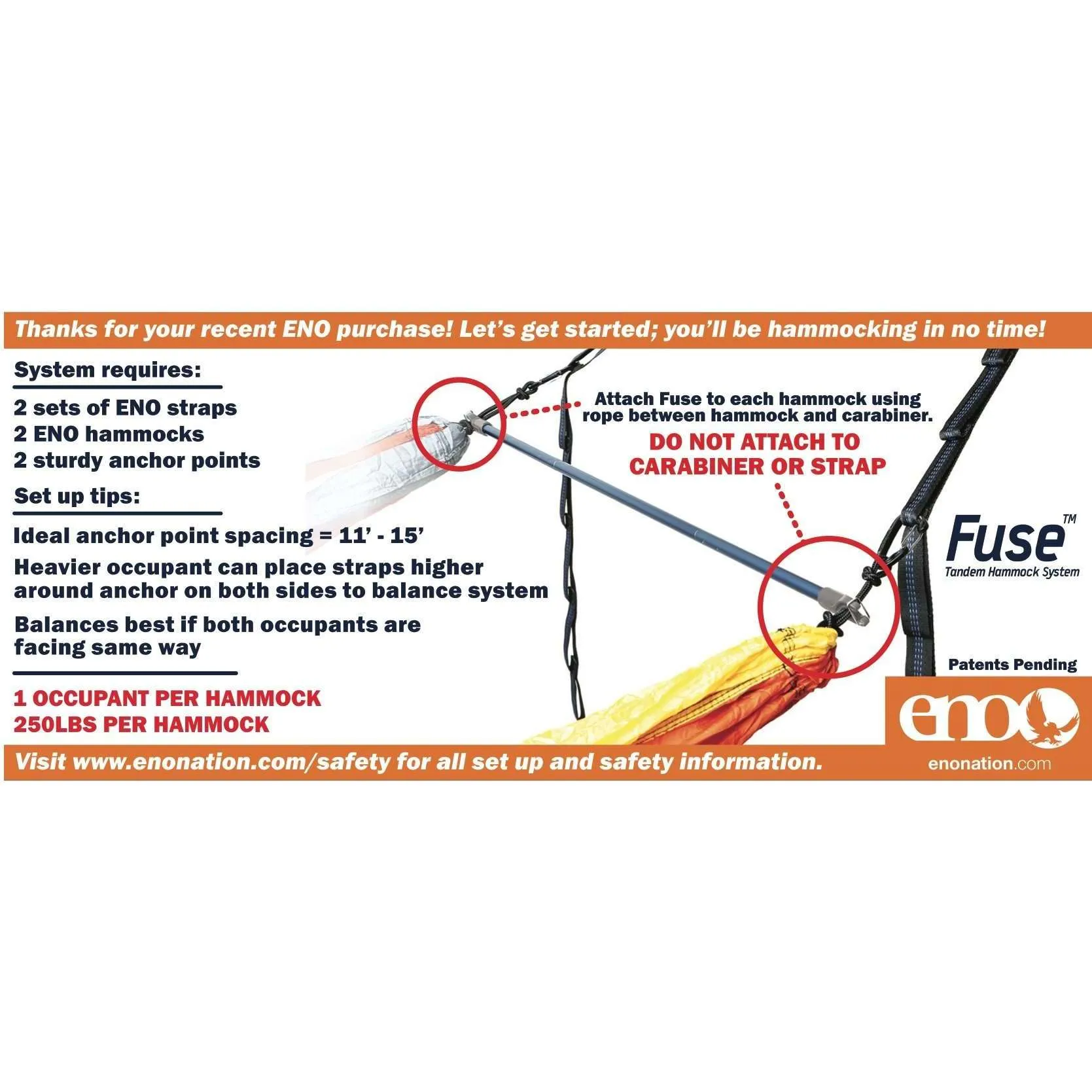 ENO Fuse Tandem Hammock System