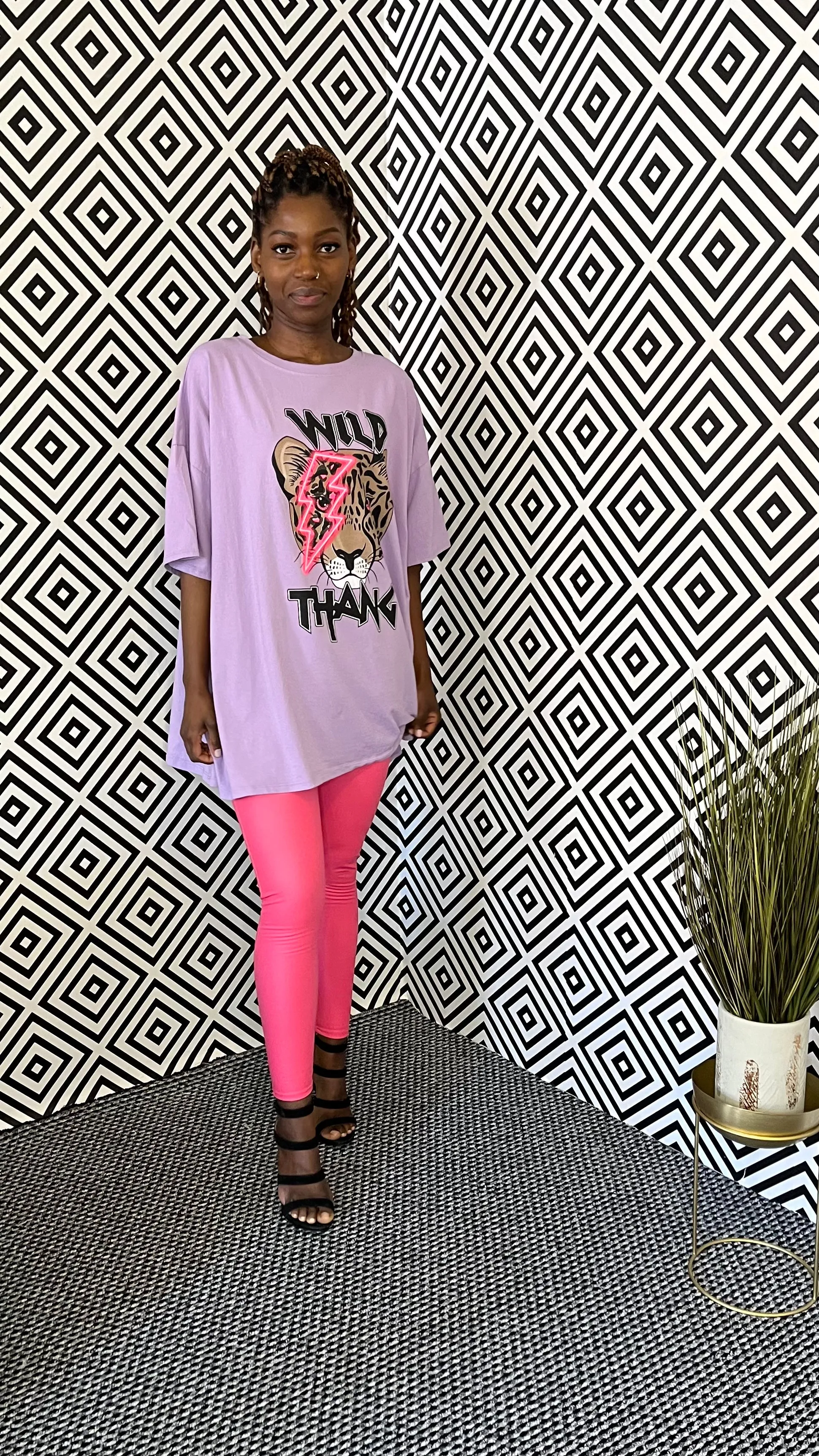 FIRE HIGH WAIST PU LEGGINGS - FUCHSIA