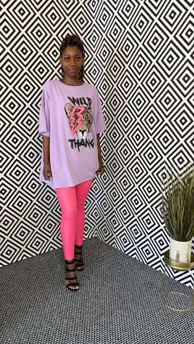 FIRE HIGH WAIST PU LEGGINGS - FUCHSIA