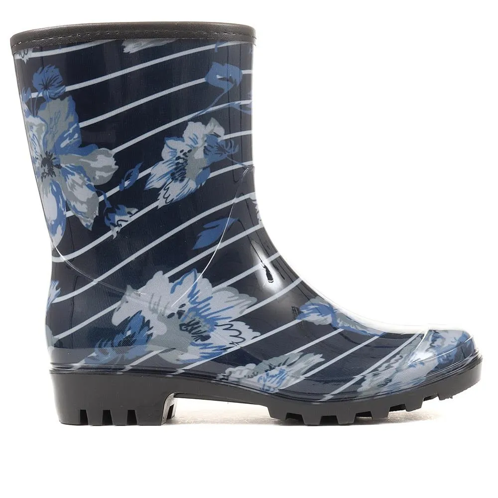 Floral Print Calf-length Wellies - ITAJA36005 / 323 127