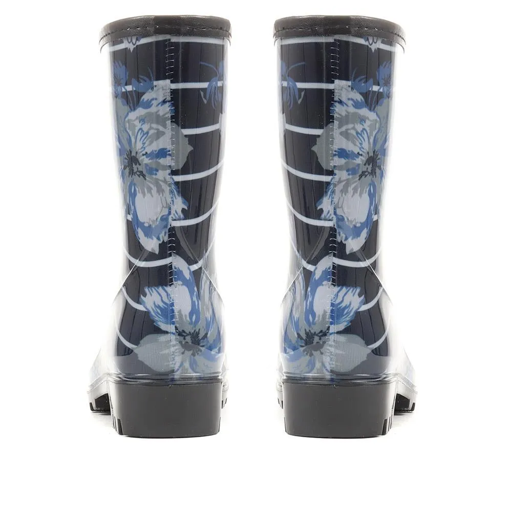 Floral Print Calf-length Wellies - ITAJA36005 / 323 127