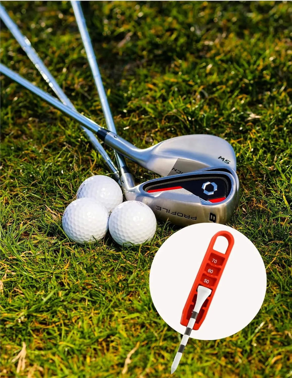 Golf Tee Elevator Height Adjuster, Precision Golf Tee Elevator for 20-70mm, Portable 3D Printed Tee Setter for Accurate Placement and Improved Game Performance