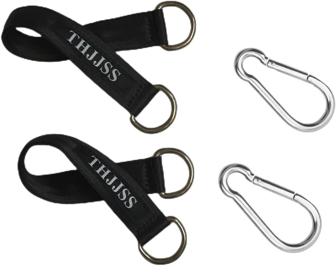 Hammock Tree Swing Straps Kit,Short Hanging Straps 2 Pack with 2 Heavy Duty Carabiner Hooks(Holds 440lbs) for Swing Hammocks Seat Pulley System Gym Equipment