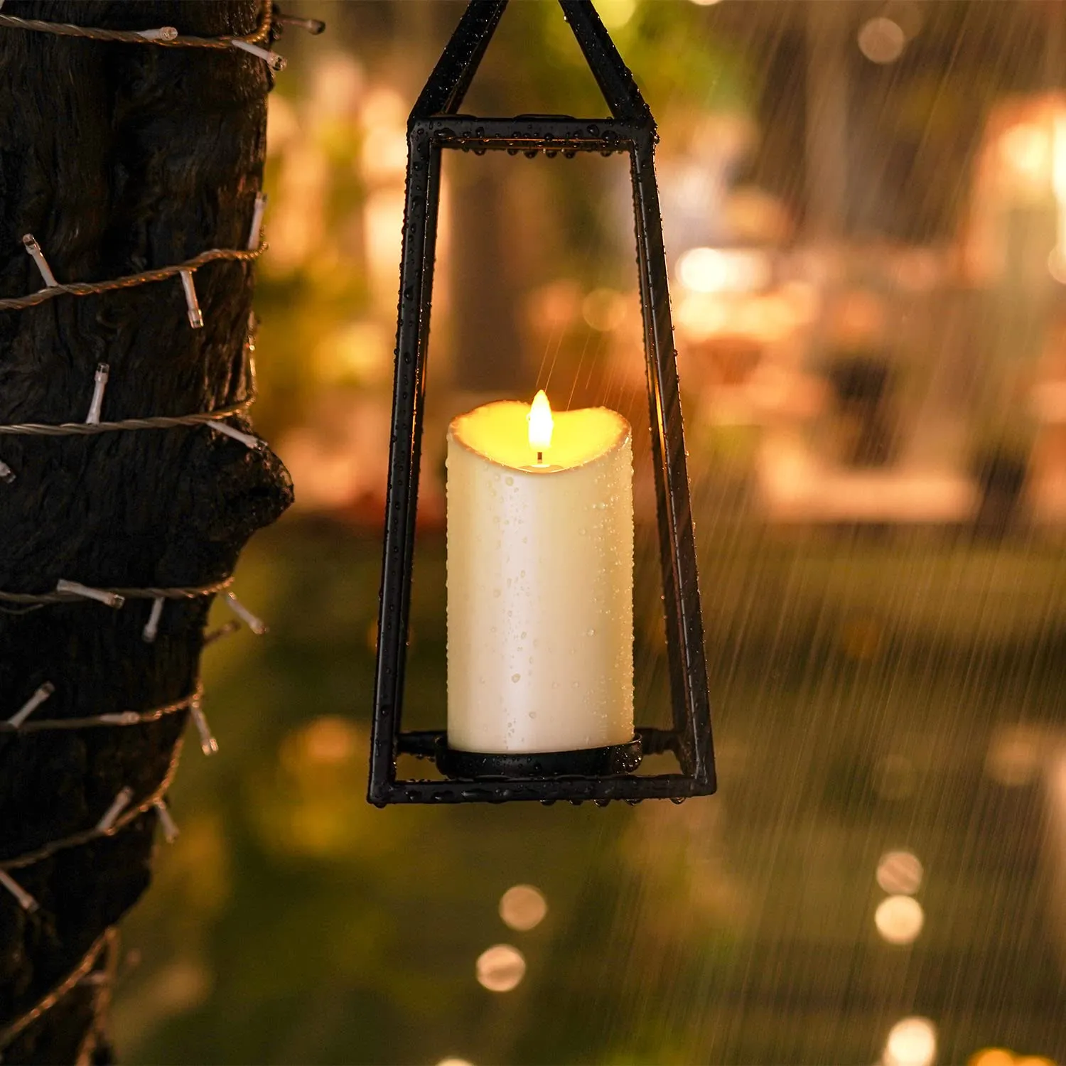 Homemory Rechargeable Flameless Candles, LED Candles, Battery Operated Candles with Remote and Timers, Outdoor Waterproof, Long Lasting, Set of 3