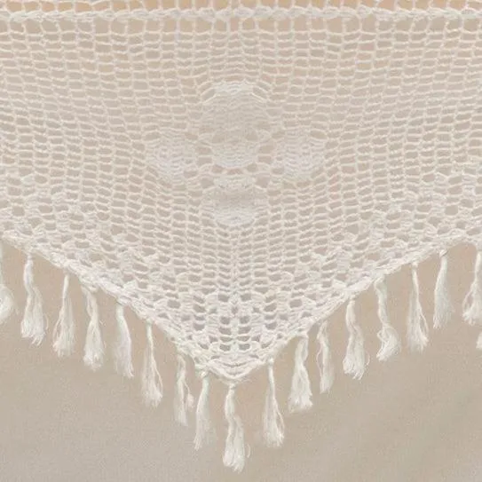Ivory Double Brazilian Hammock with Fringe
