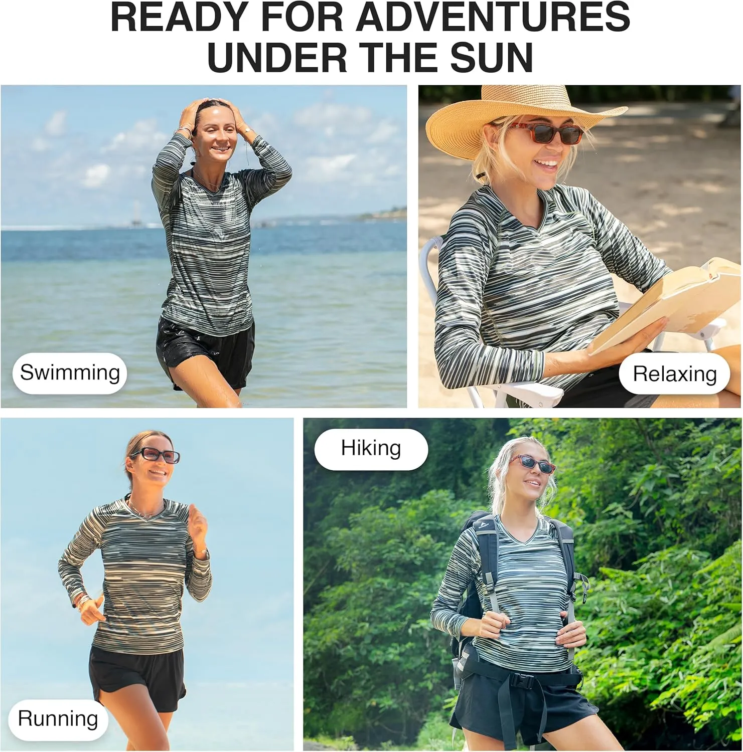 Kanu Surf Women's UPF 50  Long Sleeve Active Swim Tee & Workout Top