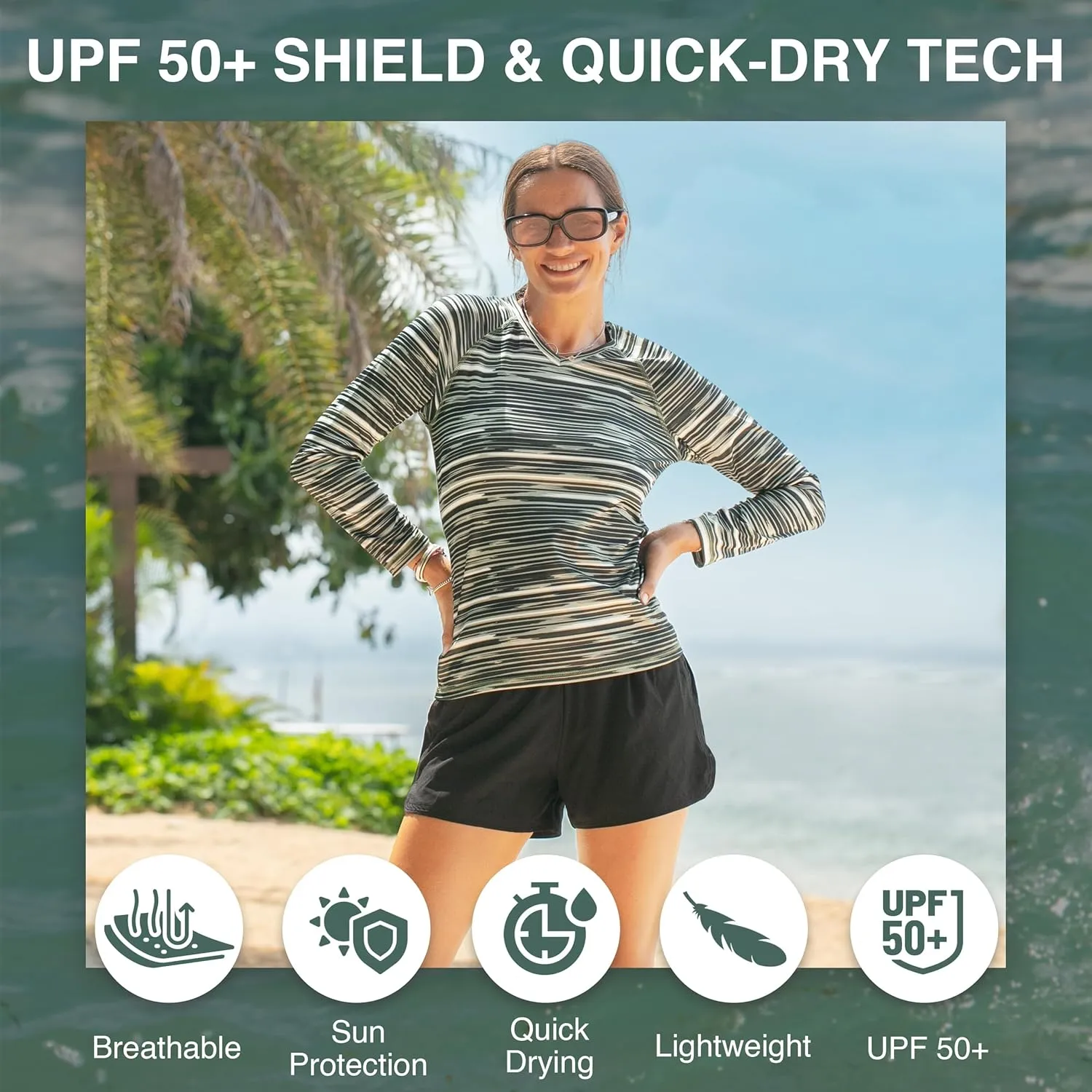 Kanu Surf Women's UPF 50  Long Sleeve Active Swim Tee & Workout Top