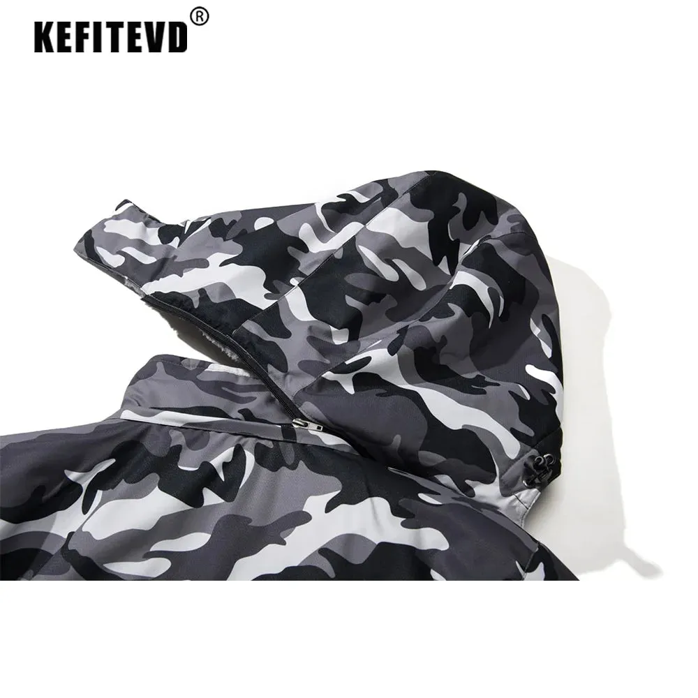 KEFITEVD Camo Ski Jacket Mens