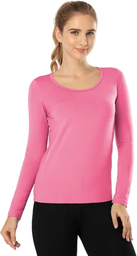 MANCYFIT Thermal Tops for Women Fleece Lined Shirt Long Sleeve Base Layer V Neck