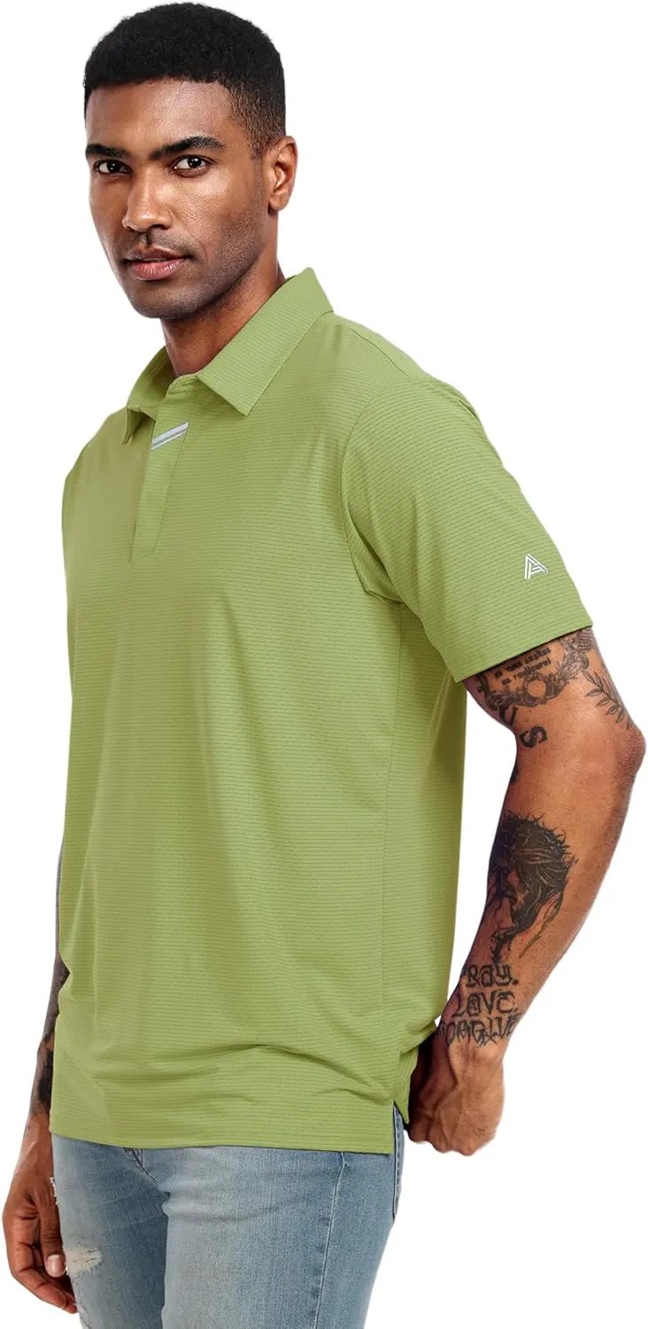 Men's Golf Polo Shirts UPF 50  Short Sleeve Dri Fit Polos Stretch Performance Collared Golf Casual Work Business Wear