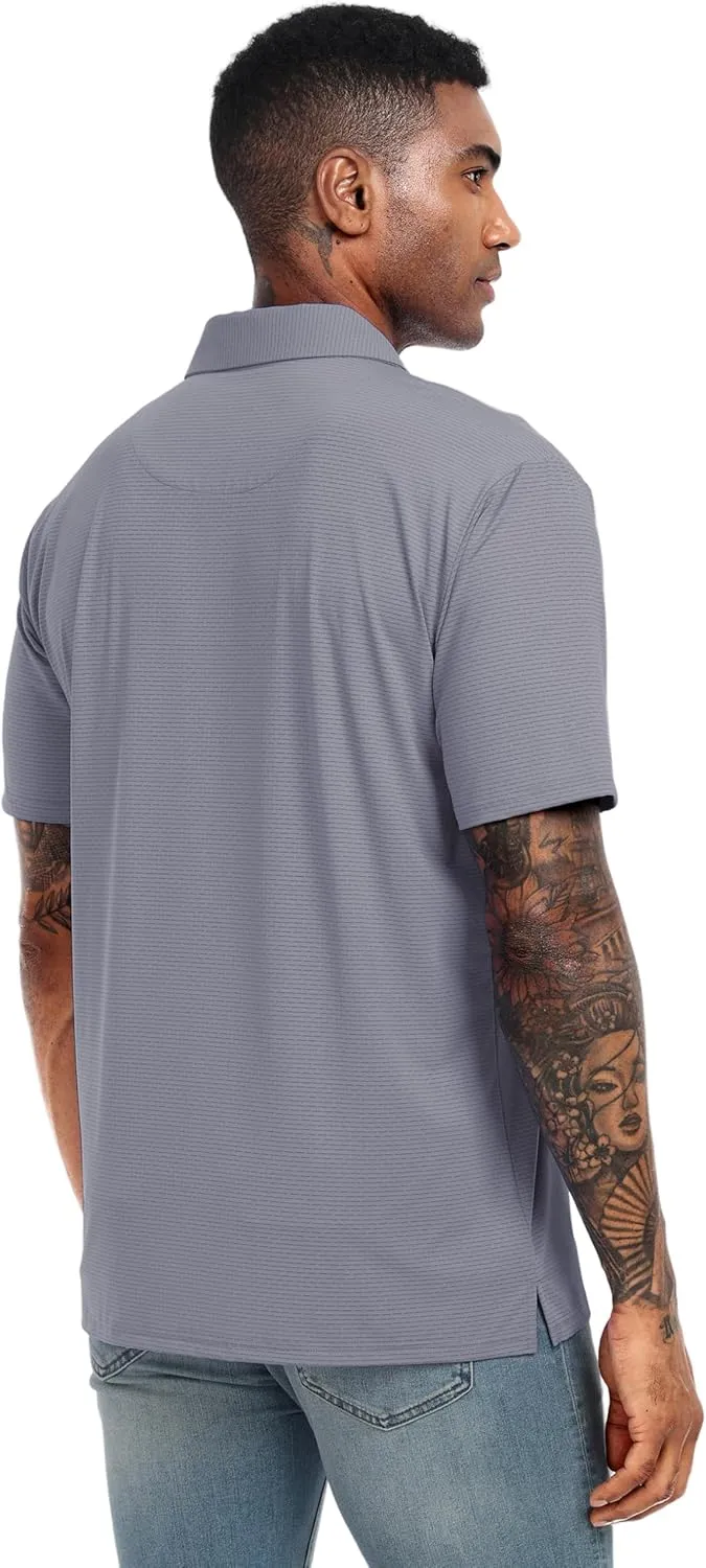 Men's Golf Polo Shirts UPF 50  Short Sleeve Dri Fit Polos Stretch Performance Collared Golf Casual Work Business Wear