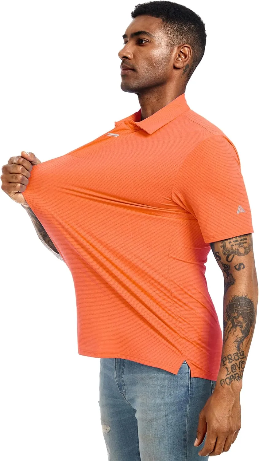 Men's Golf Polo Shirts UPF 50  Short Sleeve Dri Fit Polos Stretch Performance Collared Golf Casual Work Business Wear