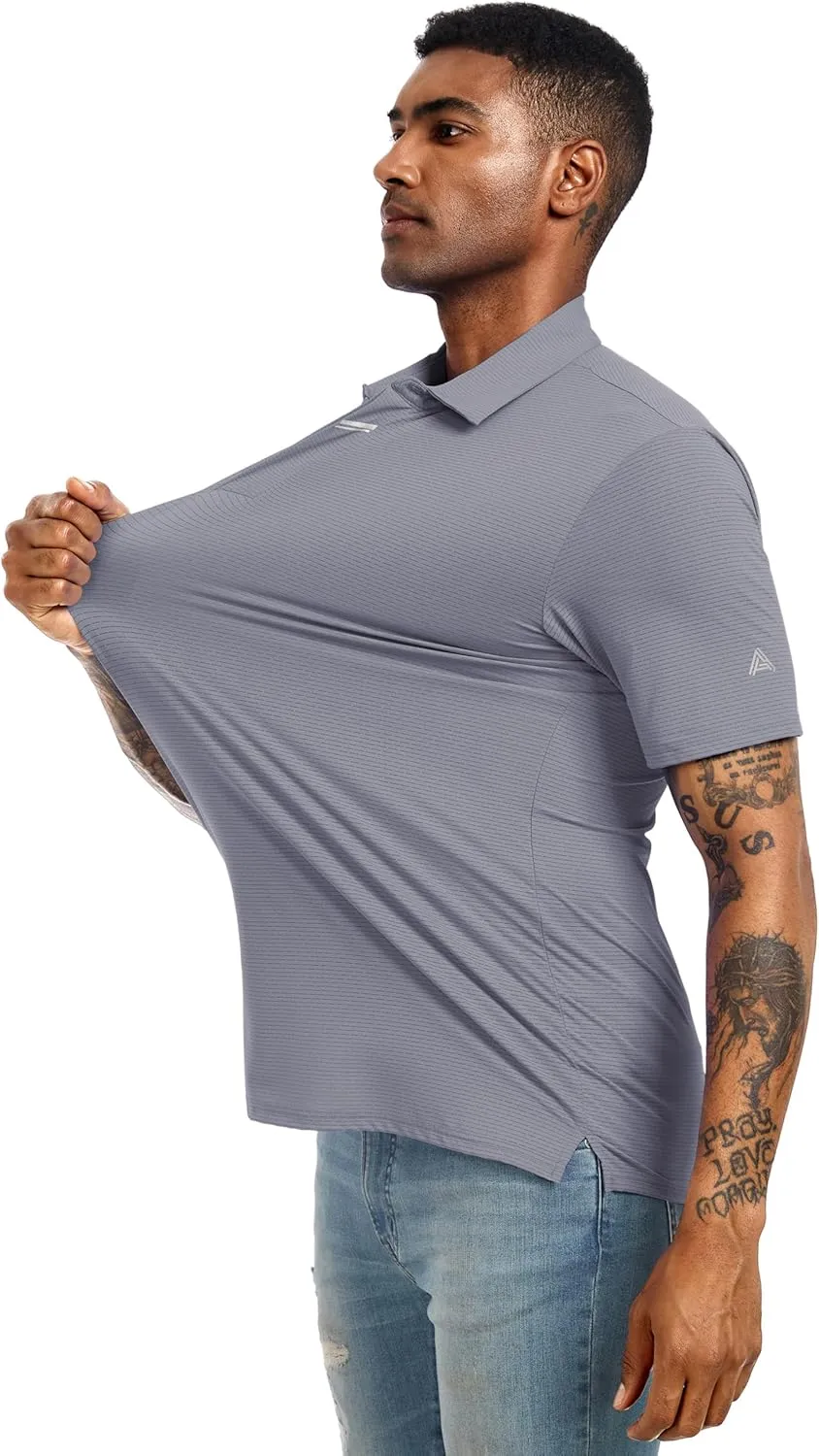 Men's Golf Polo Shirts UPF 50  Short Sleeve Dri Fit Polos Stretch Performance Collared Golf Casual Work Business Wear
