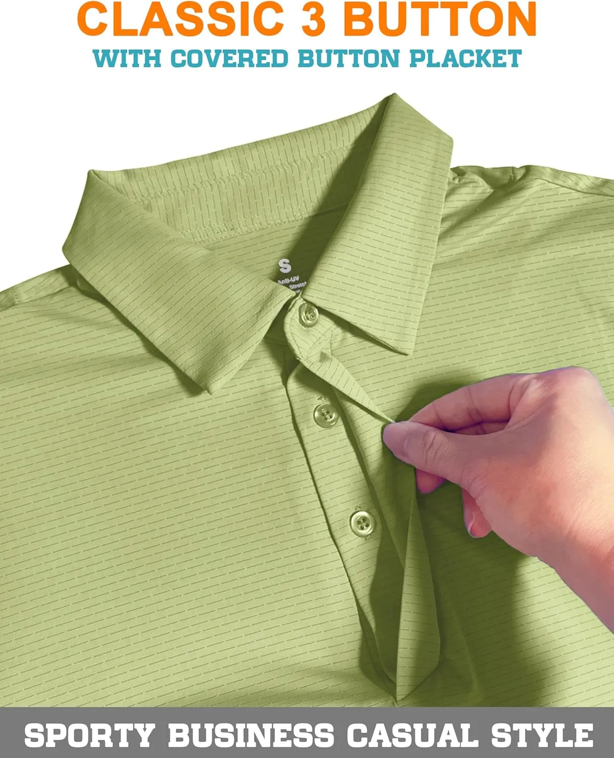 Men's Golf Polo Shirts UPF 50  Short Sleeve Dri Fit Polos Stretch Performance Collared Golf Casual Work Business Wear
