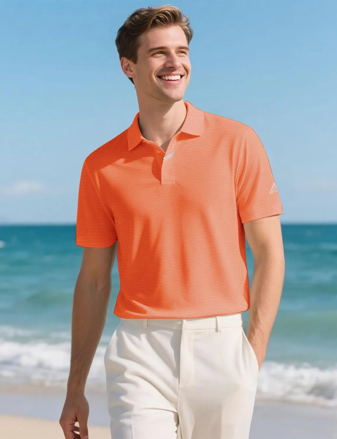 Men's Golf Polo Shirts UPF 50  Short Sleeve Dri Fit Polos Stretch Performance Collared Golf Casual Work Business Wear