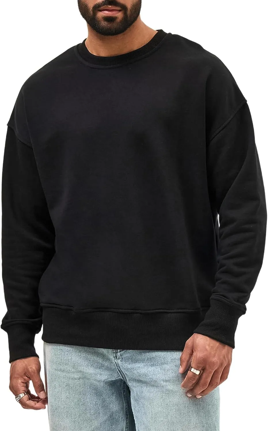 Men's Soft Crewneck Sweatshirt Breathable Crew Neck Pullover Outdoor Athletic Long Sleeve Sweatshirts
