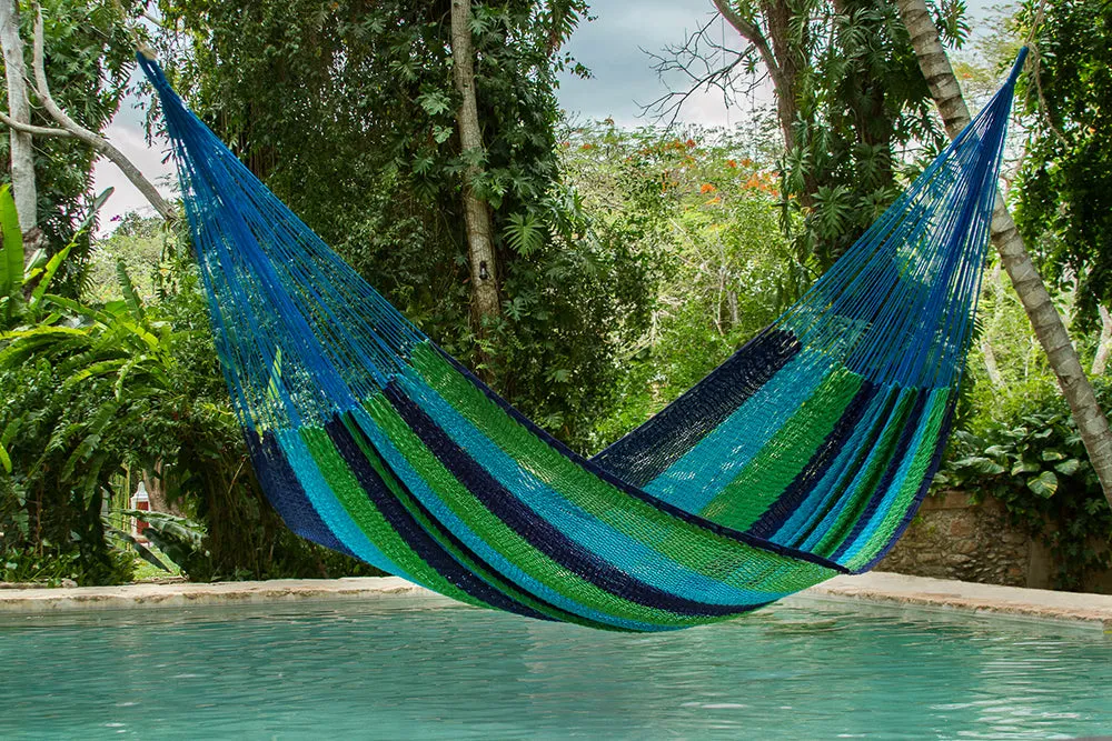 NNEDSZ  Size Outoor Cotton Mayan Legacy Mexican Hammock in Oceanica