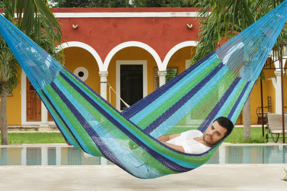 NNEDSZ  Size Outoor Cotton Mayan Legacy Mexican Hammock in Oceanica