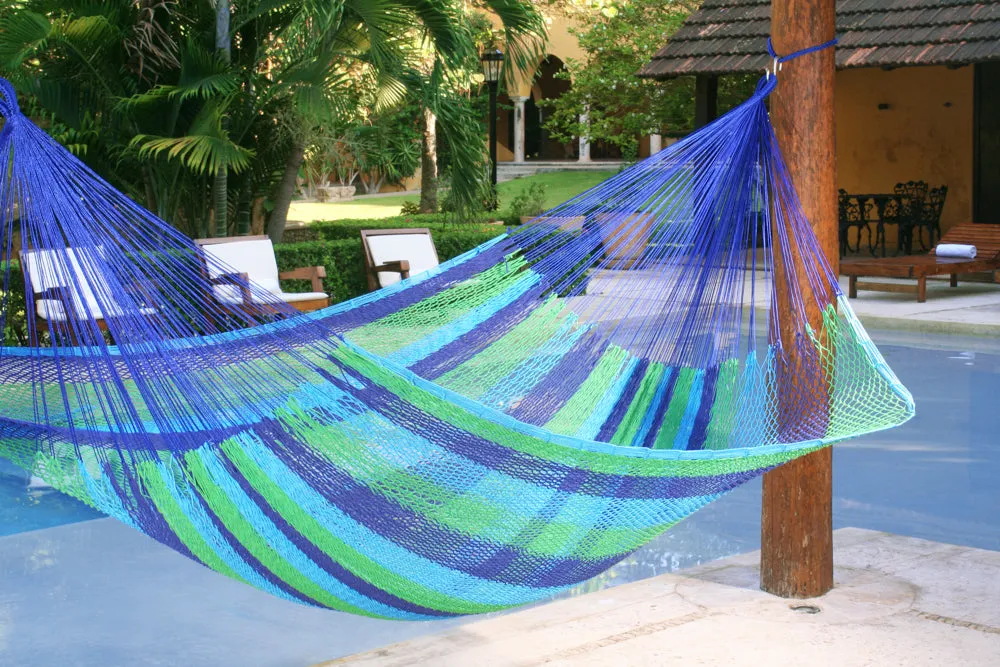 NNEDSZ  Size Outoor Cotton Mayan Legacy Mexican Hammock in Oceanica