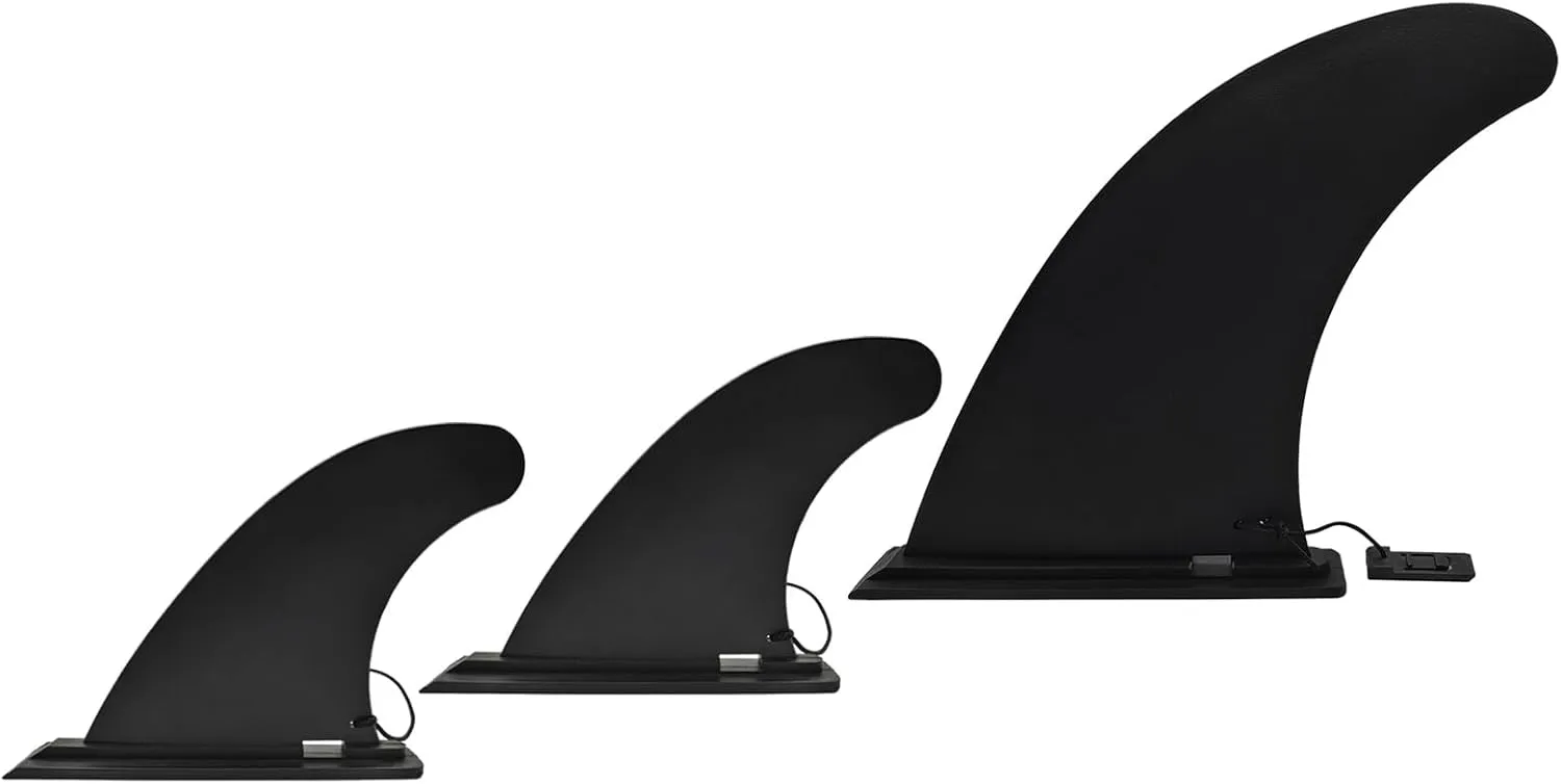 Paddle Board Fins Replacement Set of 3 (1P 9" & 2P 5"), Choose from Three Options, Nylon Fiberglass Reinforced Detachable Quick Release Paddleboard Fin for Most ISUP, Inflatable Paddleboard