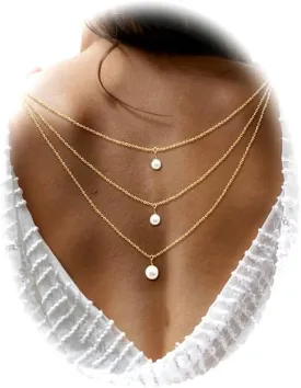 Pearls Back Necklace Backless Dress Shoulder Body Jewelry Bridal Wedding Gold Backdrop Body Chain for Women